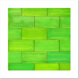 Green Tile Wall Art Decor Wallpaper Pattern Design Posters and Art